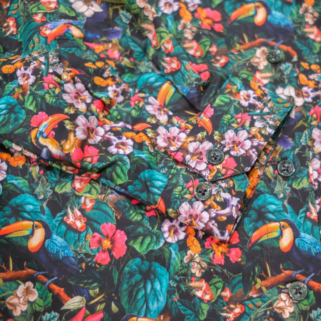 shirt pattern jungle design detail
