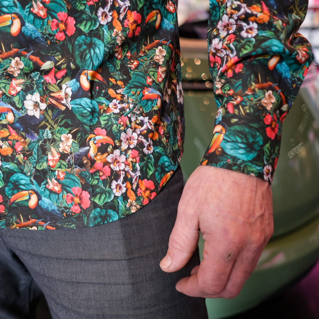 detail pattern jungle shirt