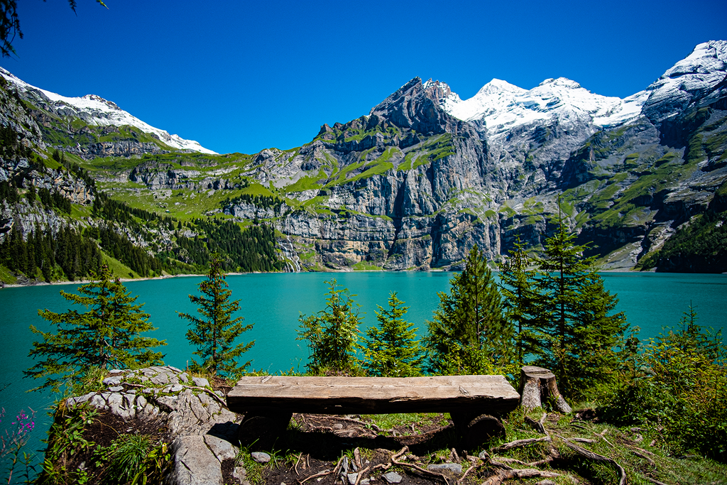 BENCH IN OESCHINENSEE poster